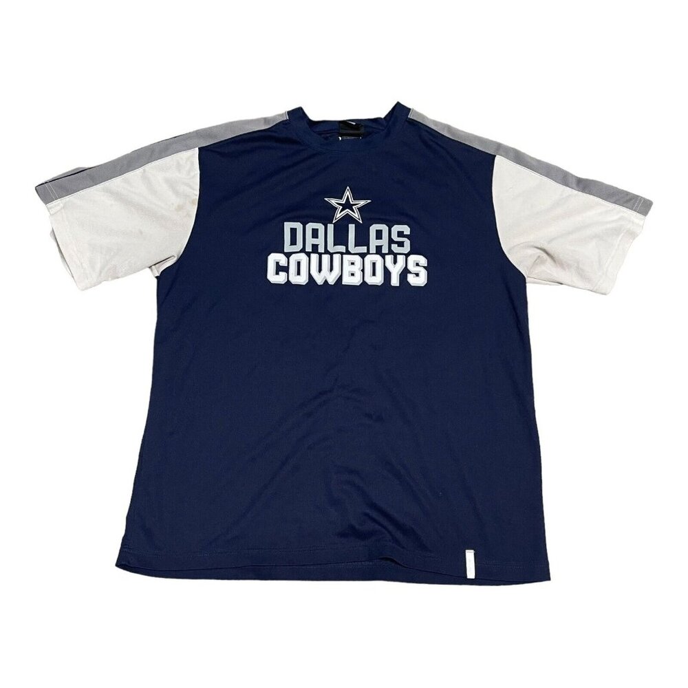 Reebok Dallas Cowboys Blue Tshirt Large NFL Sleeve Shirt Retro Y2K Vintage